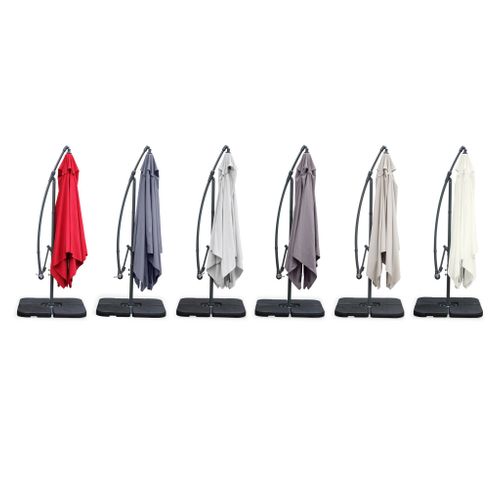 Parasol Déporté Carré 3x3m - Hardelot 3x3m - Beige - Manivelle Anti-retour - Toile Déperlante -