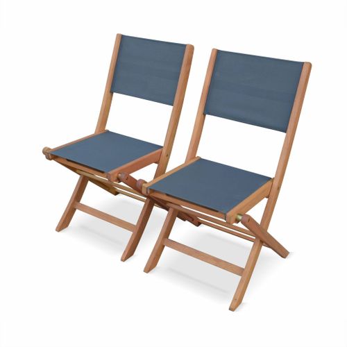 Table De Jardin Extensible Bois D'eucalyptus + 6 Assises - Almeria - Table 120/180cm Avec Rallonge.