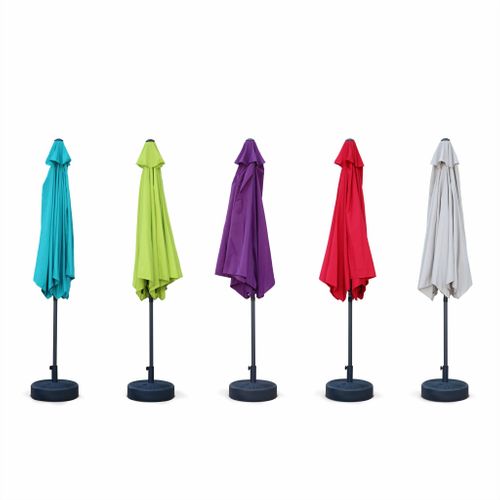 Parasol Droit Rond D.300cm - Touquet Prune - Mât Central En Aluminium Orientable Et Manivelle