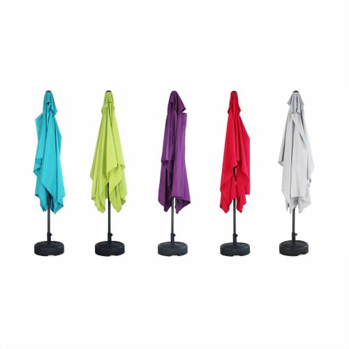 Parasol Droit Rectangulaire 2x3m - Touquet Prune - Mât Central En Aluminium Orientable Et Manivelle