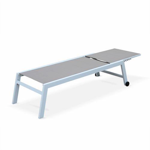 Bain De Soleil - Solis - Transat Textilène Matelassé Et Aluminium 6 Positions. Structure Blanche.