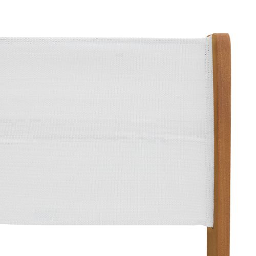 Chaises De Jardin En Bois Et Textilène - Almeria Blanc - 2 Chaises Pliantes En Bois D'eucalyptus