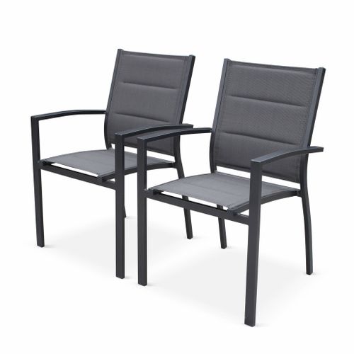 Table De Jardin Extensible Aluminium + 10 Assises - Odenton Anthracite - Grande Table En Aluminium