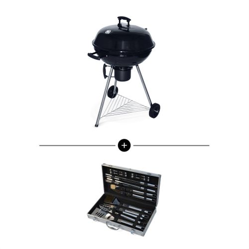 Barbecue Charbon De Bois Georges + Mallette D'ustensiles 18 Accessoires