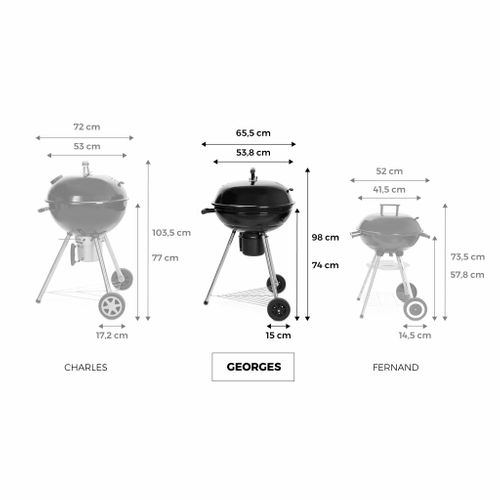 Barbecue Charbon De Bois Georges + Mallette D'ustensiles 18 Accessoires