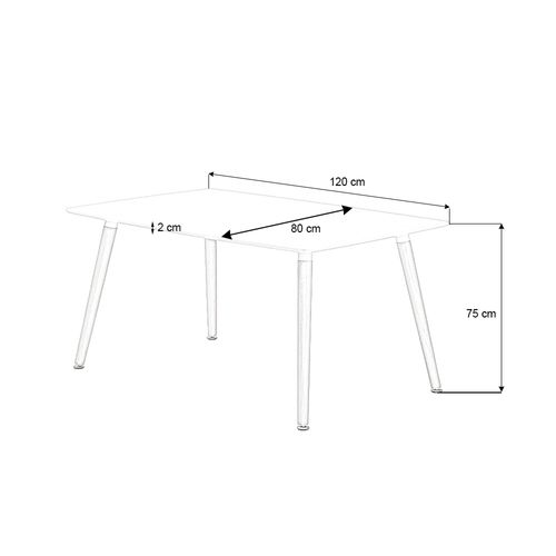 Ensemble Table à Manger Rectangulaire Et 4 Chaises Scandinaves Blanche En Bois - Brevikrossi