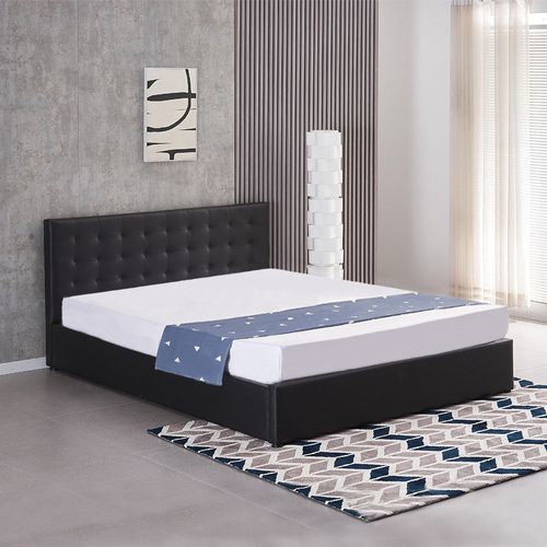 Lit Avec Coffre De Rangement Noir Avec Sommier 160x200 Cm - Dream