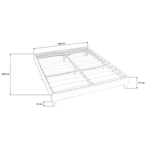 Lit Design Noir Avec Sommier 180x200 Cm - Nocta