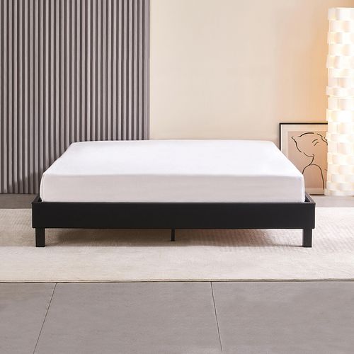 Lit Design Noir Avec Sommier 180x200 Cm - Nocta