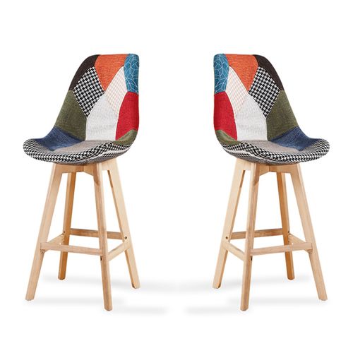 Lot De 2 Tabourets De Bar Patchwork - Gotteborg
