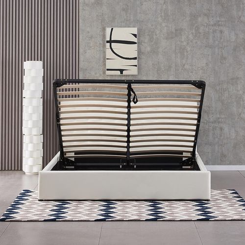 Lit Avec Coffre De Rangement Blanc Avec Sommier 140x190 Cm - Dream