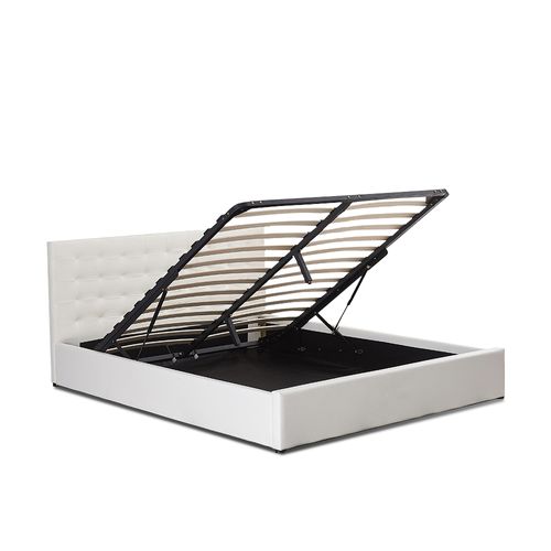 Lit Avec Coffre De Rangement Blanc Avec Sommier 140x190 Cm - Dream