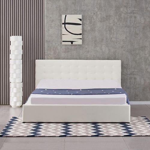 Lit Avec Coffre De Rangement Blanc Avec Sommier 140x190 Cm - Dream