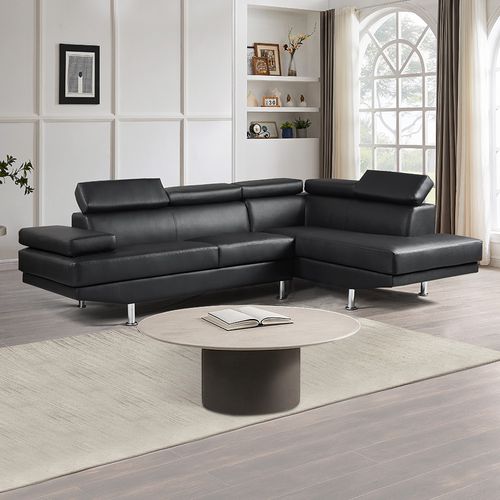 Canapé D'angle Droit En Simili (pu) Noir - Hudson