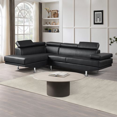 Canapé D'angle Gauche En Simili (pu) Noir - Hudson