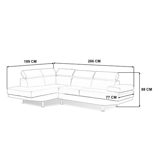 Canapé D'angle Gauche En Simili (pu) Noir - Hudson