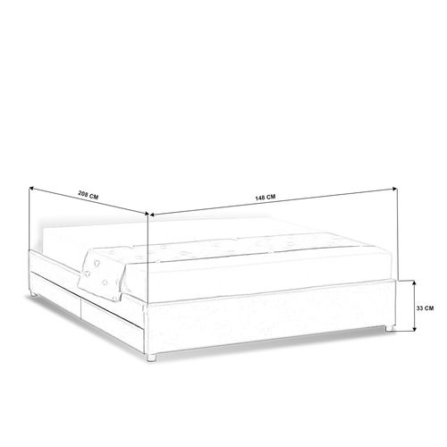 Lit Design Noir Avec Sommier 140x200 Cm - Nott