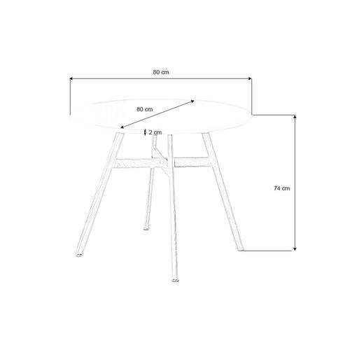 Ensemble Table à Manger Ronde Et 4 Chaises Scandinaves Blanche En Bois - Umbriarossi