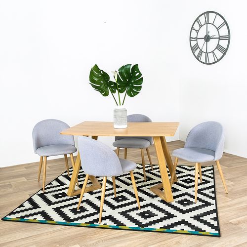 Ensemble Table à Manger Rectangulaire Et 4 Chaises Scandinaves Bois En Bois - Trevirossi