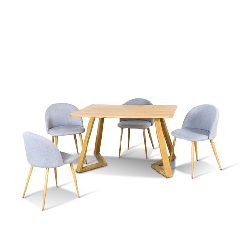 Ensemble Table à Manger Rectangulaire Et 4 Chaises Scandinaves Bois En Bois - Trevirossi