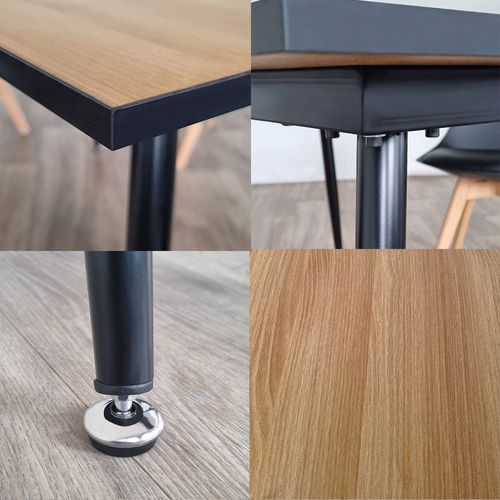 Ensemble Table à Manger Rectangulaire Et 4 Chaises Scandinaves Bois En Bois - Noraprague