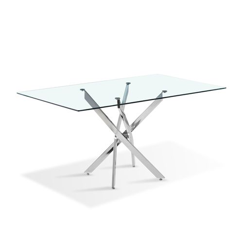 Table à Manger Rectangulaire 160cm Design En Verre - Astra