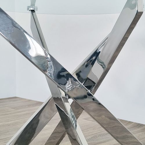 Table à Manger Ronde 100cm Design En Verre - Orion