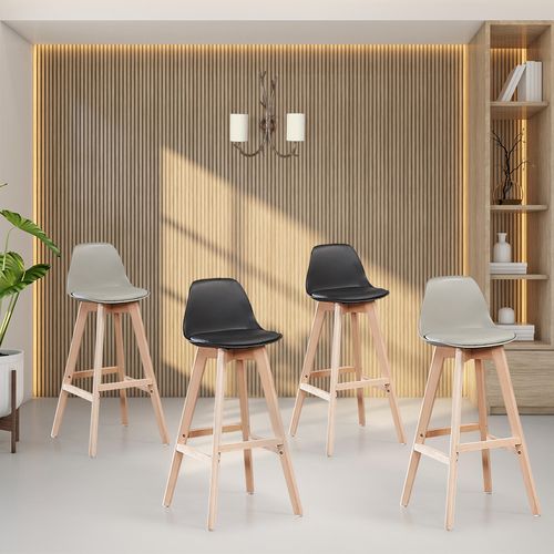 Lot De 4 Tabourets De Bar Mix Color Noir X2, Gris X2 - Eski