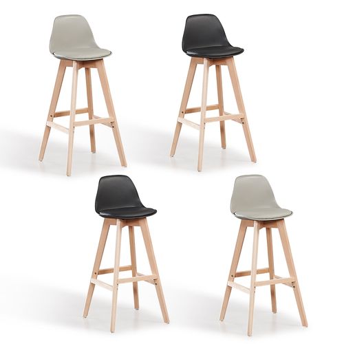 Lot De 4 Tabourets De Bar Mix Color Noir X2, Gris X2 - Eski