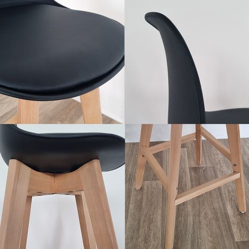 Lot De 4 Tabourets De Bar Mix Color Noir X2, Gris X2 - Eski