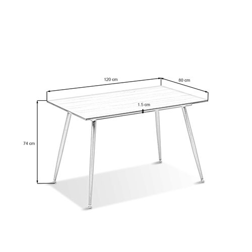 Ensemble Table à Manger Rectangulaire Et 4 Chaises Scandinaves Bois En Bois - Norabjorn