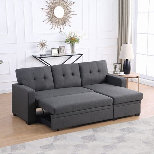 Canapé Convertible Réversible 3 Places Gris - Norden