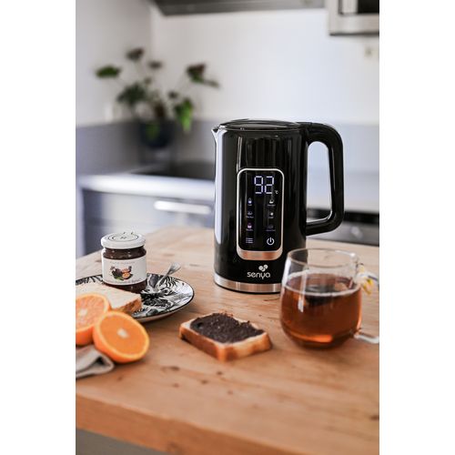 Bouilloire Électrique Programmable Double Paroi Noire Avec 5 Menus Automatiques Sybf-k043n
