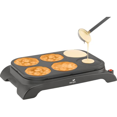 Crêpière Électrique - Machine à Crêpes 1000w, Plaque Antiadhésive de Ø11,5 Cm, 6 personnes