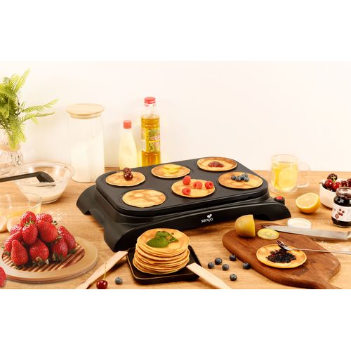 Crêpière Électrique - Machine à Crêpes 1000w, Plaque Antiadhésive de Ø11,5 Cm, 6 personnes