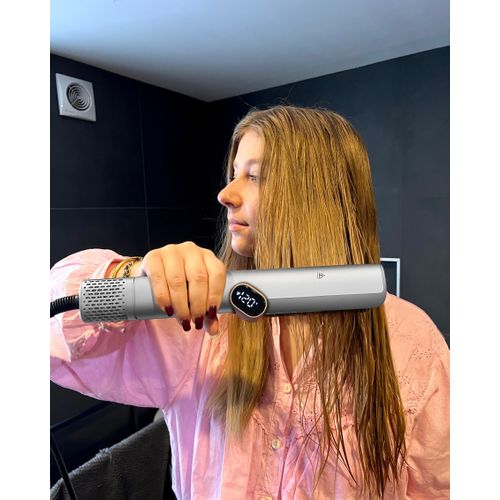 Lisseur Séchant Argenté Wet et Dry 2 En 1 Hair Fusion - Lisseur Et Sèche-cheveux à Air Chaud