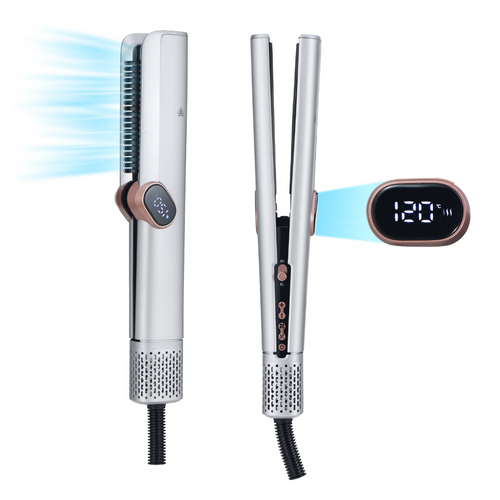 Lisseur Séchant Argenté Wet et Dry 2 En 1 Hair Fusion - Lisseur Et Sèche-cheveux à Air Chaud