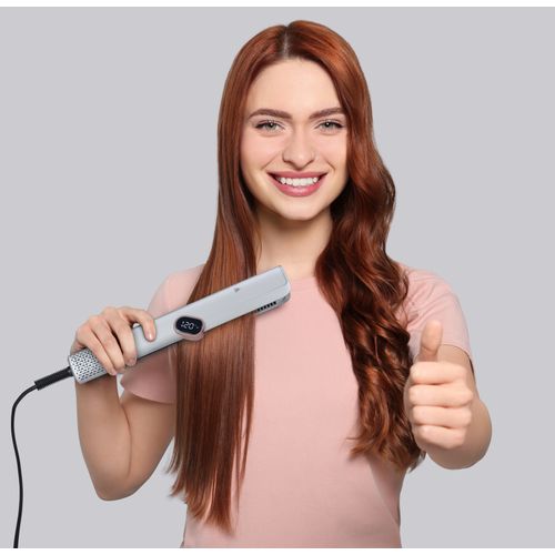 Lisseur Séchant Argenté Wet et Dry 2 En 1 Hair Fusion - Lisseur Et Sèche-cheveux à Air Chaud