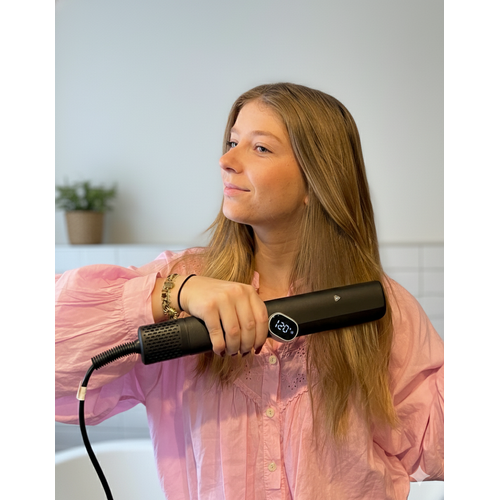 Lisseur Séchant Noir Wet et Dry 2 En 1 Hair Fusion - Lisseur Et Sèche-cheveux à Air Chaud