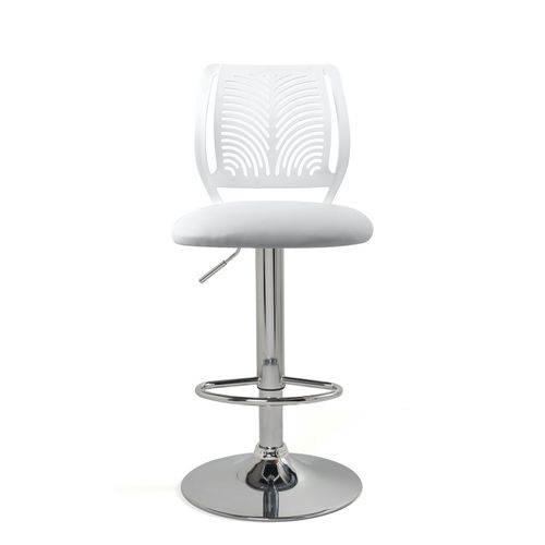 Lot 2 Chaises De Bar Coussin Simili, Pivotant Hauteur Réglable Sawa (blanc)