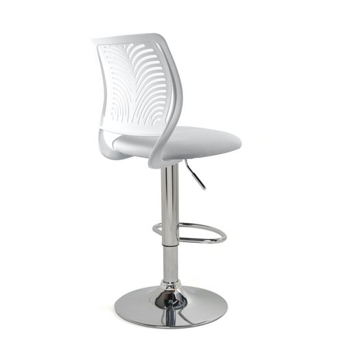 Lot 2 Chaises De Bar Coussin Simili, Pivotant Hauteur Réglable Sawa (blanc)
