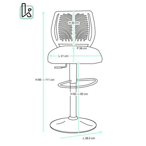 Lot 2 Chaises De Bar Coussin Simili, Pivotant Hauteur Réglable Sawa (blanc)