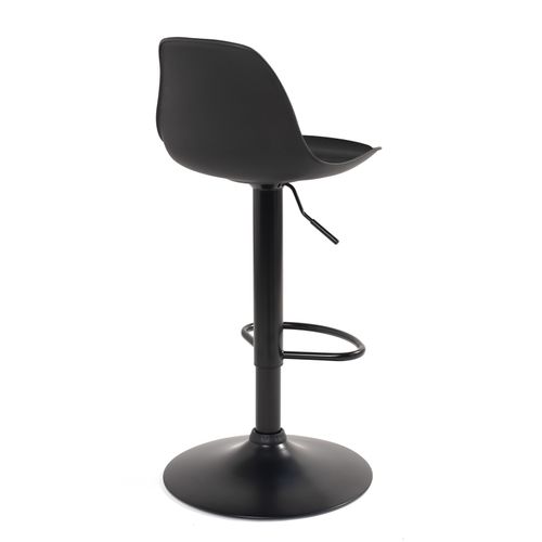 Lot 2 Tabourets De Bar Design Coussin Simili Pivotant Hauteur Réglable Sig (noir Intégral)