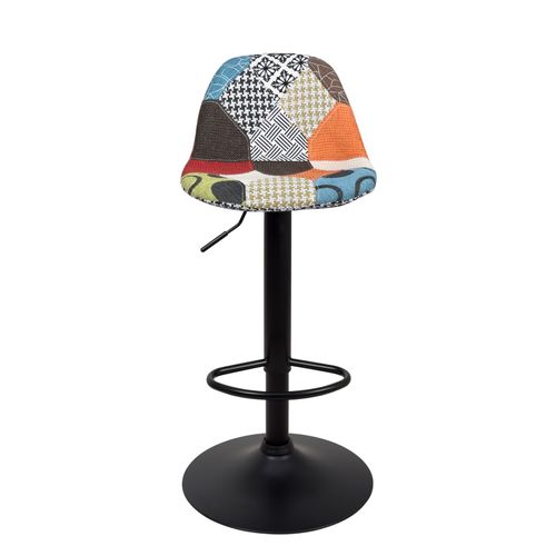 Lot 2 Tabourets De Bar Design Siège Rembourré Patchwork Tissu Pivotant Hauteur Réglable Sig (patch)