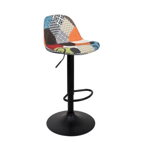 Lot 2 Tabourets De Bar Design Siège Rembourré Patchwork Tissu Pivotant Hauteur Réglable Sig (patch)