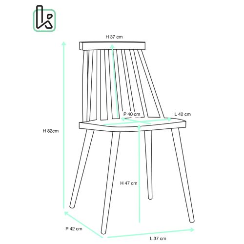 Lot 2 Chaises De Cuisine Scandinaves Siège Plastique à Barreaux Pied Métal Ton Bois Bao (blanc)