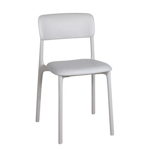 Lot 2 Chaises Cuisine Contemporaine Avec Coussin Simili Rembourré Rim (gris)