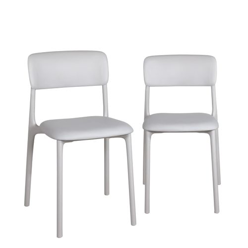 Lot 2 Chaises Cuisine Contemporaine Avec Coussin Simili Rembourré Rim (gris)