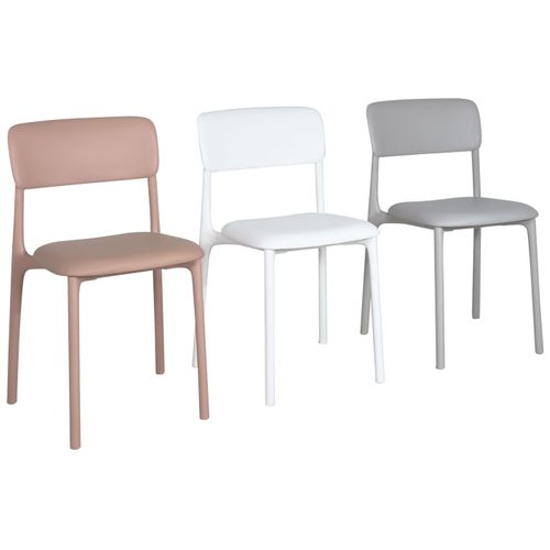 Lot 2 Chaises Cuisine Contemporaine Avec Coussin Simili Rembourré Rim (gris)