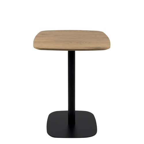 Table Bistrot Cuisine Hauteur 75cm Plateau 60x60cm, 1-2 Personnes Pied Métal Sila (noir Bois)